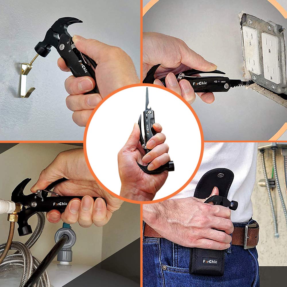 12 in 1 Hammer Multitool, Stocking Stuffers for Adults, Mens Gifts for Christmas, White Elephant Gifts for Adults, Christmas Gifts for Men, Dad, Him, Grandpa, Husband, Boyfriend