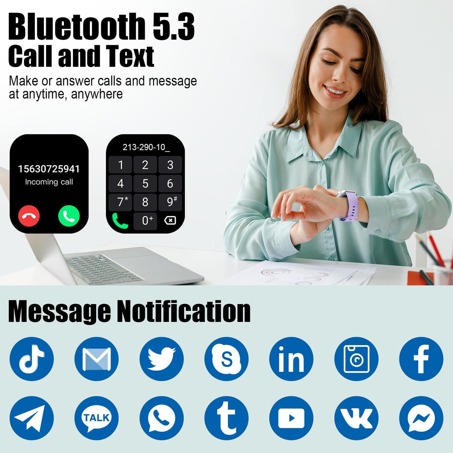 2026 Smart Watch for Men Women (Answer/Make Call), 1.96" HD Fitness Tracker Running Watch,IP68 Waterproof,Pedometer, Sleep/Step/Activity/Heart Rate Monitor,110+ Sport Mode Smartwatch for Android Phone