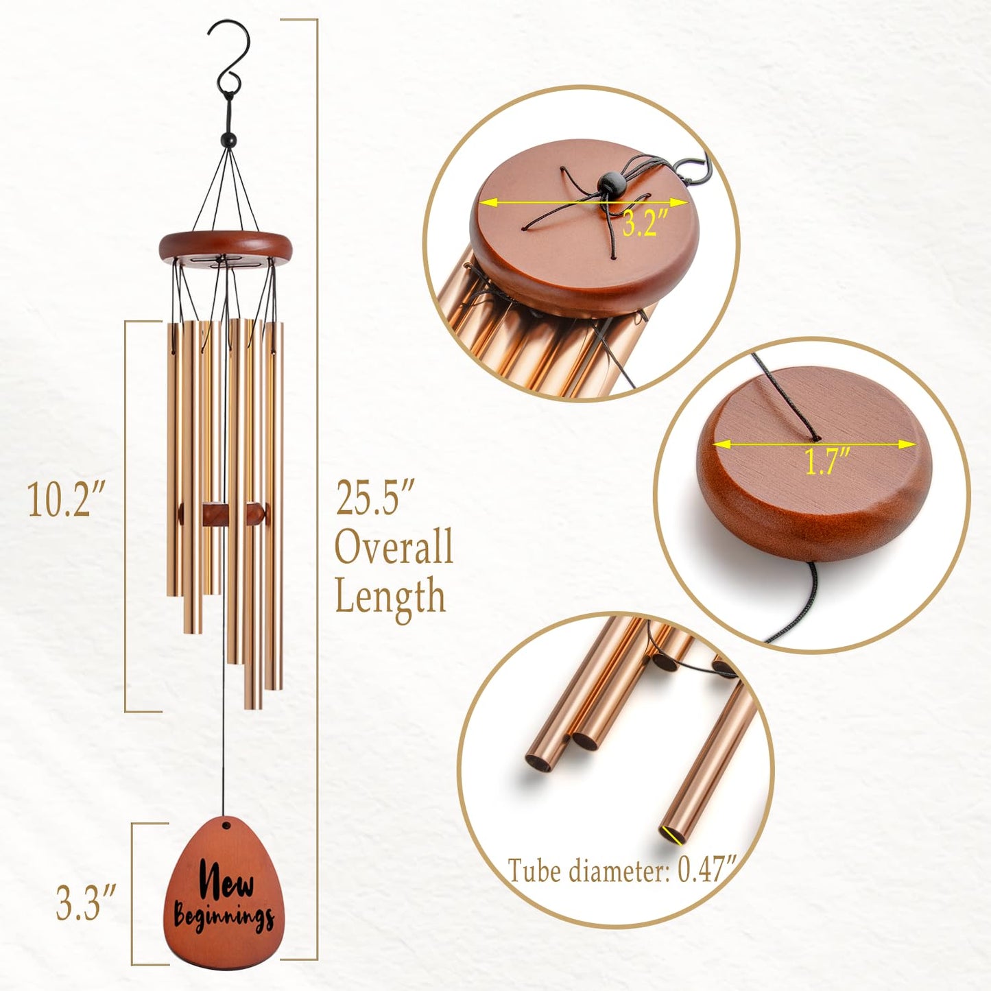 New Beginning Gifts for Women Wind Chime Break Up Farewell Going Away Gift New Job Leaving Job Gifts for Friends and Coworkers