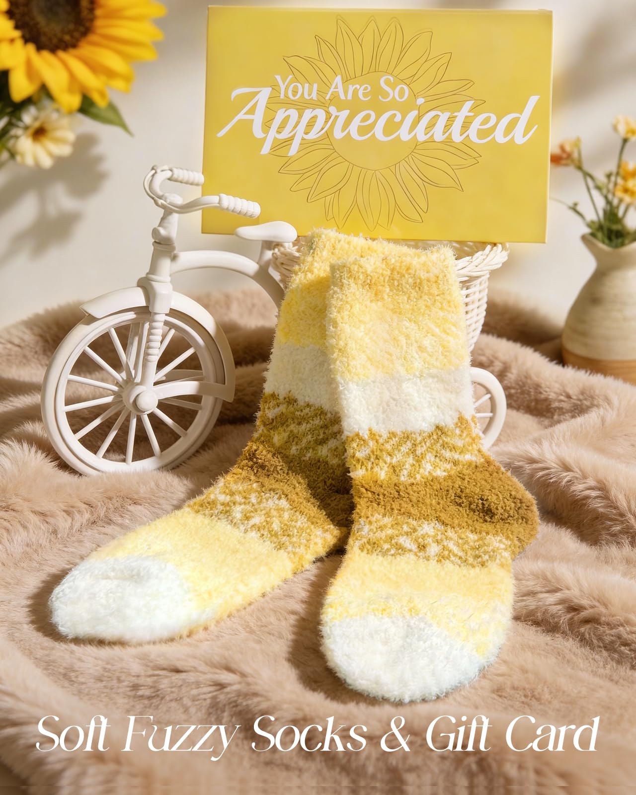 Coralogo Thank You Gift Basket for Women - 7pcs Teacher Appreciation Gifts, Thank You Gift Baskets for Teacher, Nurse, Employee, Coworker, Social Worker, Secretary with Crochet Sunflower