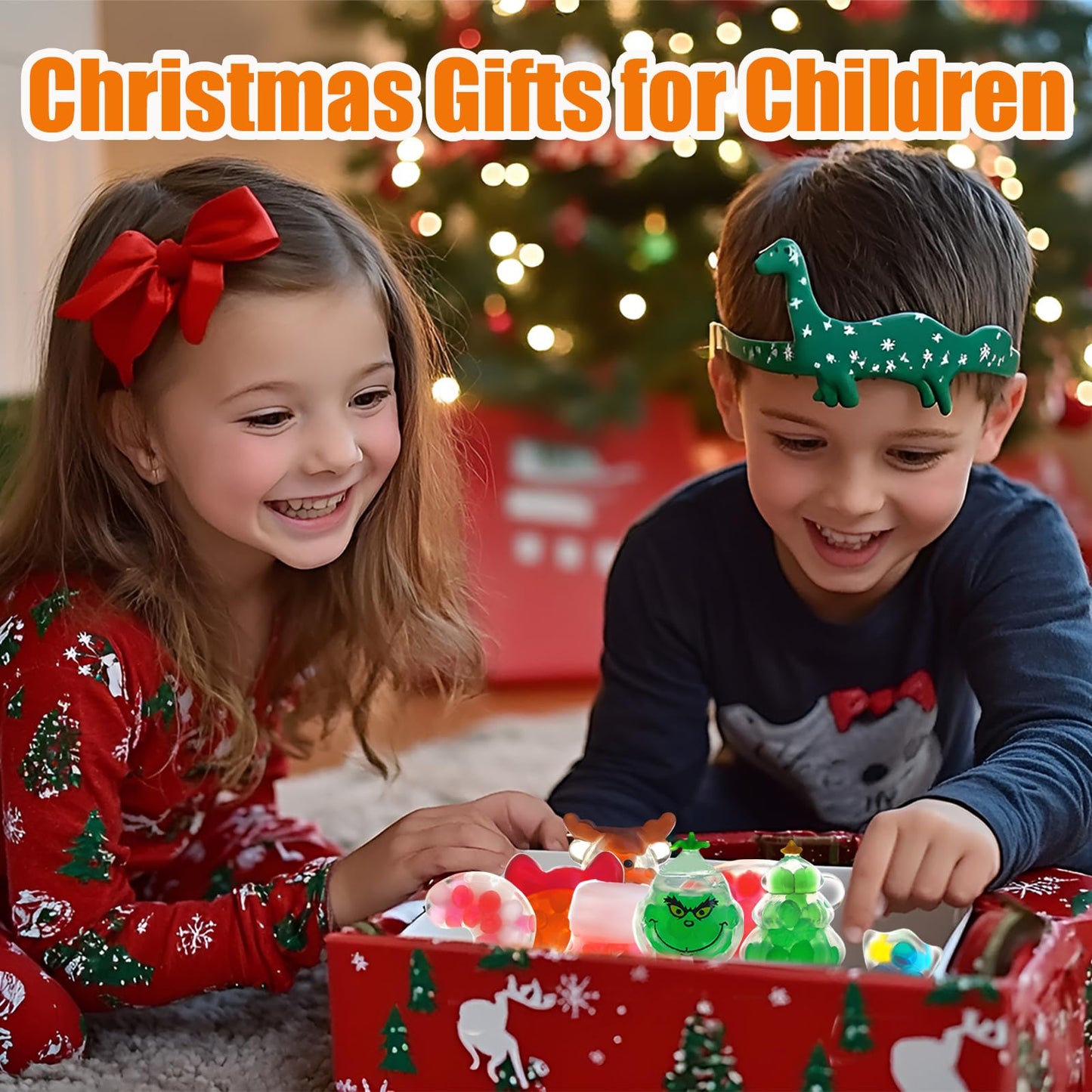 28PCS Christmas Squishies Toys,Stress Ball Fidget Toys for Stress Relief Anxiety,Christmas Party Favors for Stocking Stuffers, Prizes & Gift Box
