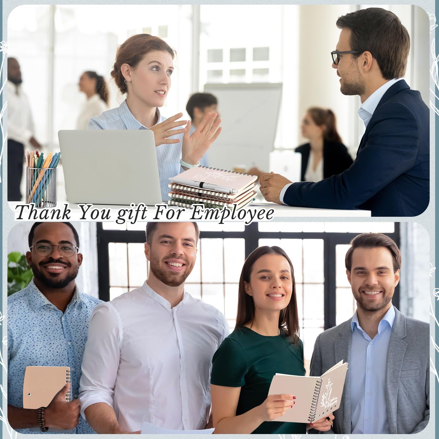 Resurhang 40 Pcs 20 Sets Employee Appreciation Gifts Bulk Inspirational Notebooks with Pens Small Notepads for Coworkers Staff Team Nurses Volunteers Students Teacher School Office Supplies