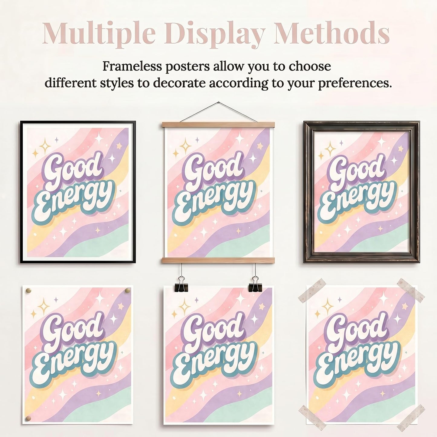 SJUDHHG Dorm Room Decor for Girls, Inspirational Posters, Ideal Birthday Graduation Gift for Girls, Preppy Pink Wall Art for College Apartment Bedroom Classrooms Living Room, 8 x 10 inch Set of 4 (Unframed)
