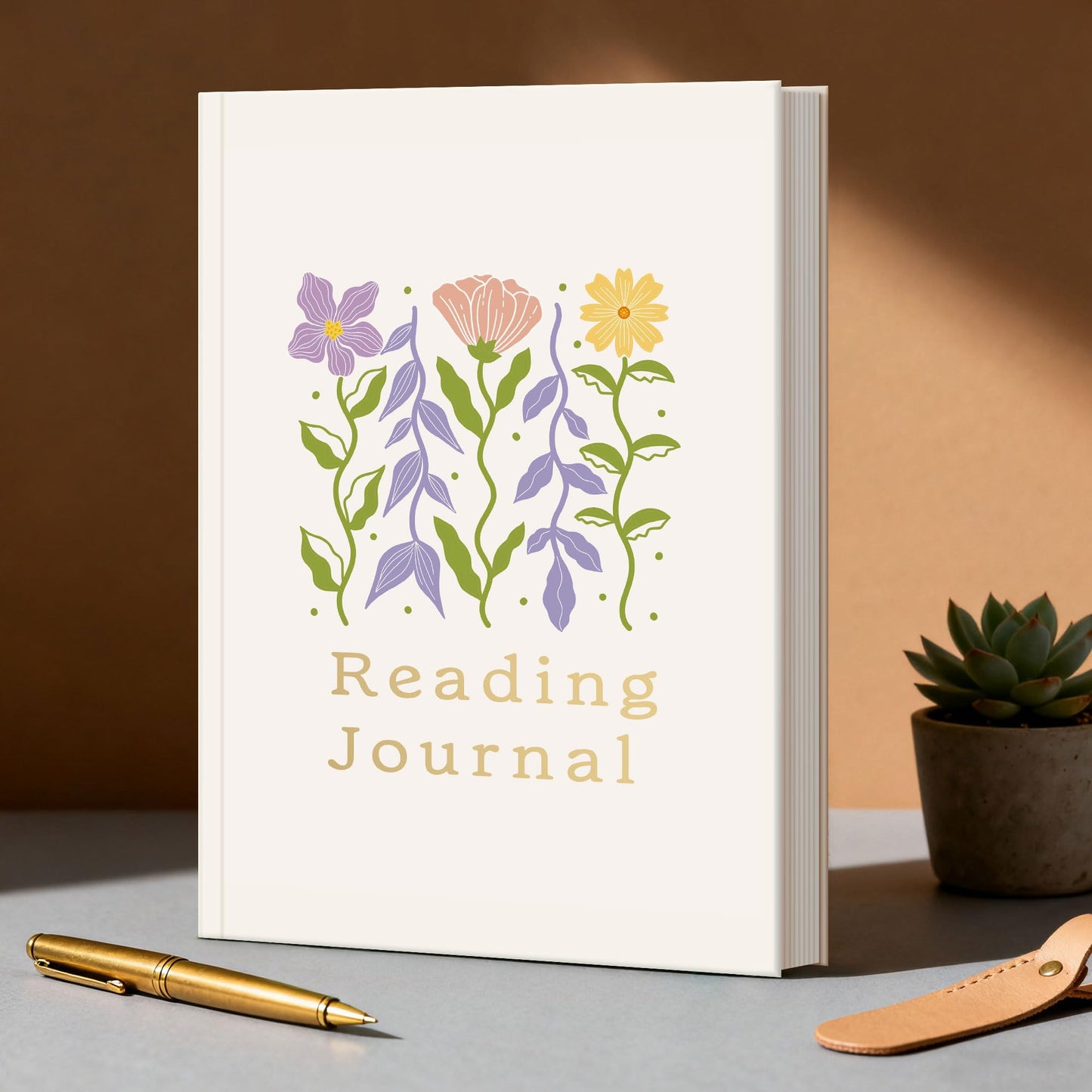Verveorig Book Reading Journal with 60 Reviews, Reading Accessories & Bookish Gifts for Books Lovers & Readers Women, Hardcover Book Tracker Reading Log Journal, 5.7" x 8.3", Flowers