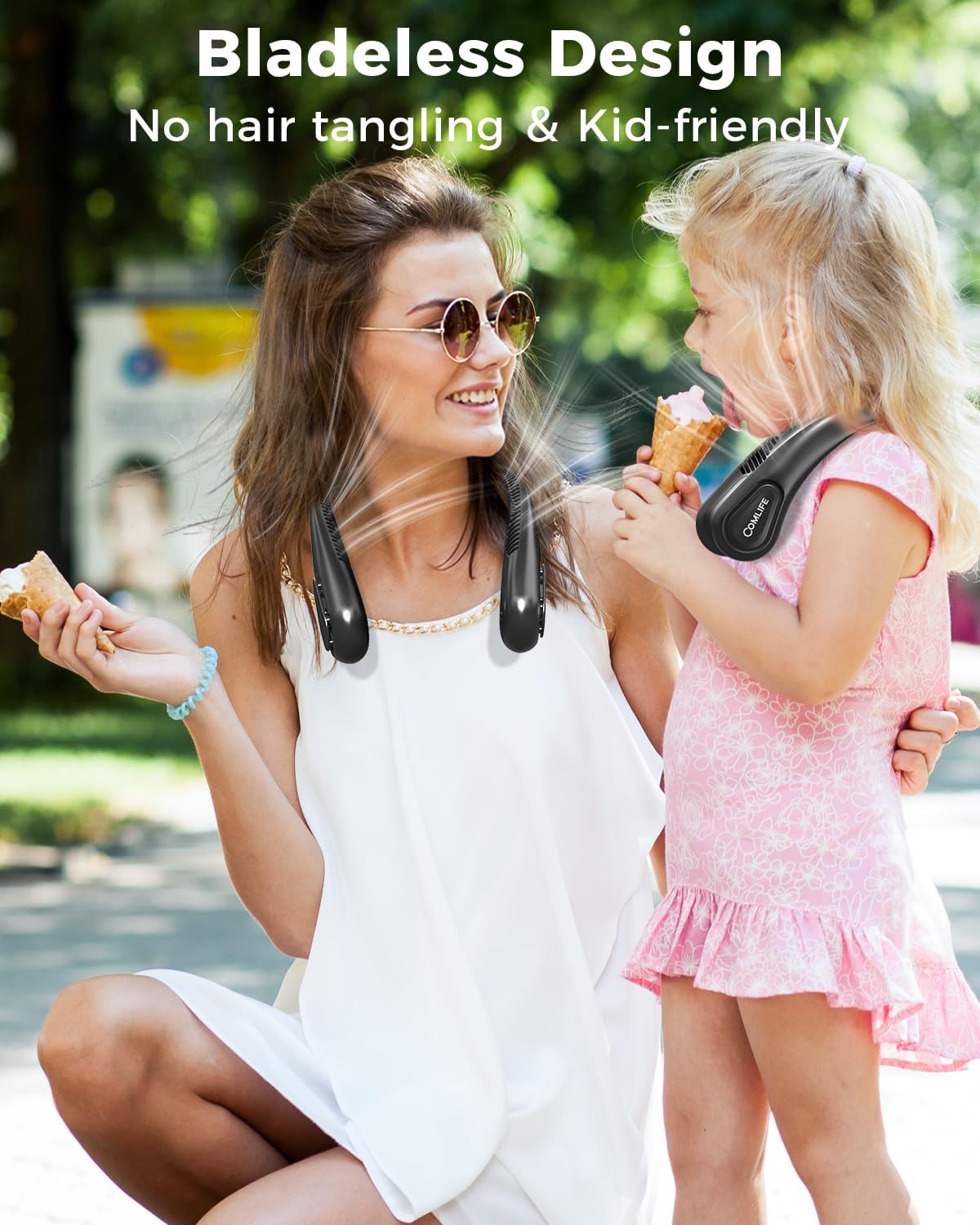 Portable Bladeless Neck Fan, Mothers Day Gifts for Mom Women Hot Flash, Birthday Gift for Men Dad Father Teacher, Wearable Cooling Fan Rechargeable for Camping Travel Beach Golf Cruise Essentials 2026