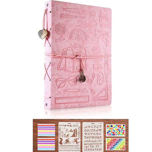 ThxMadam Leather Scrapbook Album 60 Pages Vintage Love Photo Album,11 * 8.1 Inch Scrapbook for Couples-DIY Memory Book,Birthday/Wedding Guest Book Gift for Anniversary Mother's Day