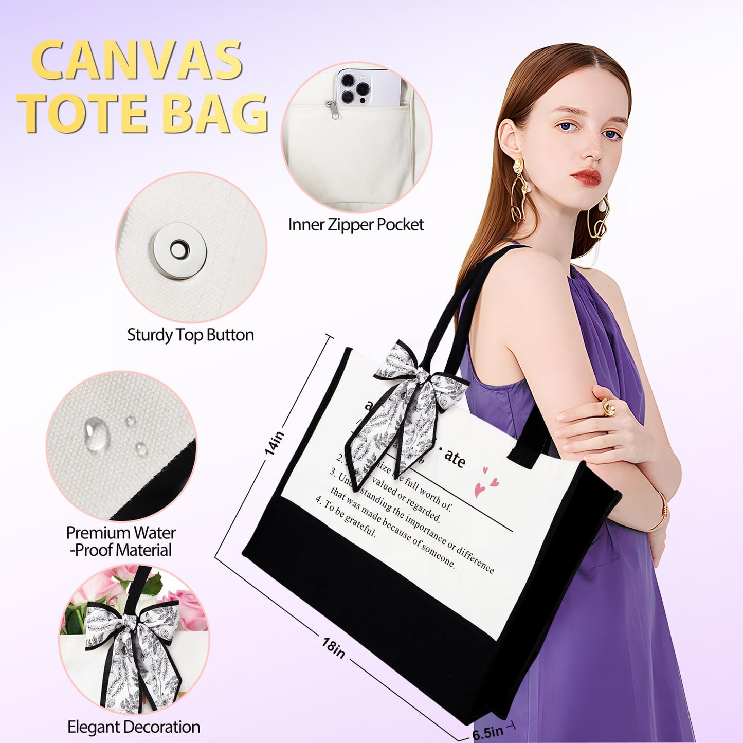 Suhctuptx Thank You Gifts for Women, Employee Appreciation Gift, Appreciation Basket for Coworkers Teachers Employees, Gratitude Box with Canvas Tote Bag Thank You for Being Awesome Tumbler Purple
