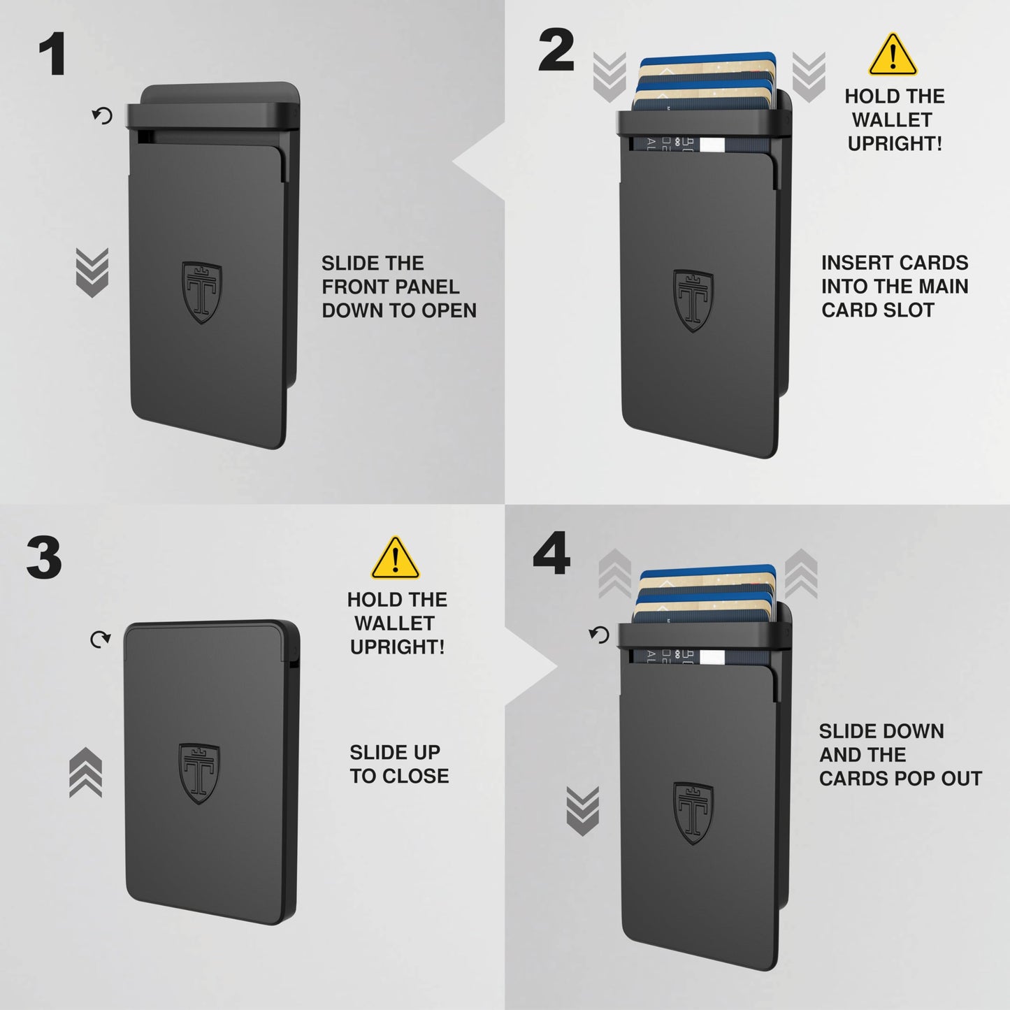 TRAVANDO SLYDE Aluminum Card Holder - RFID Blocking Slim Wallet for Men with Money Clip – Holds Up to 6 Cards – RFID Protected Credit Card Mens Wallet (5-6 Cards)