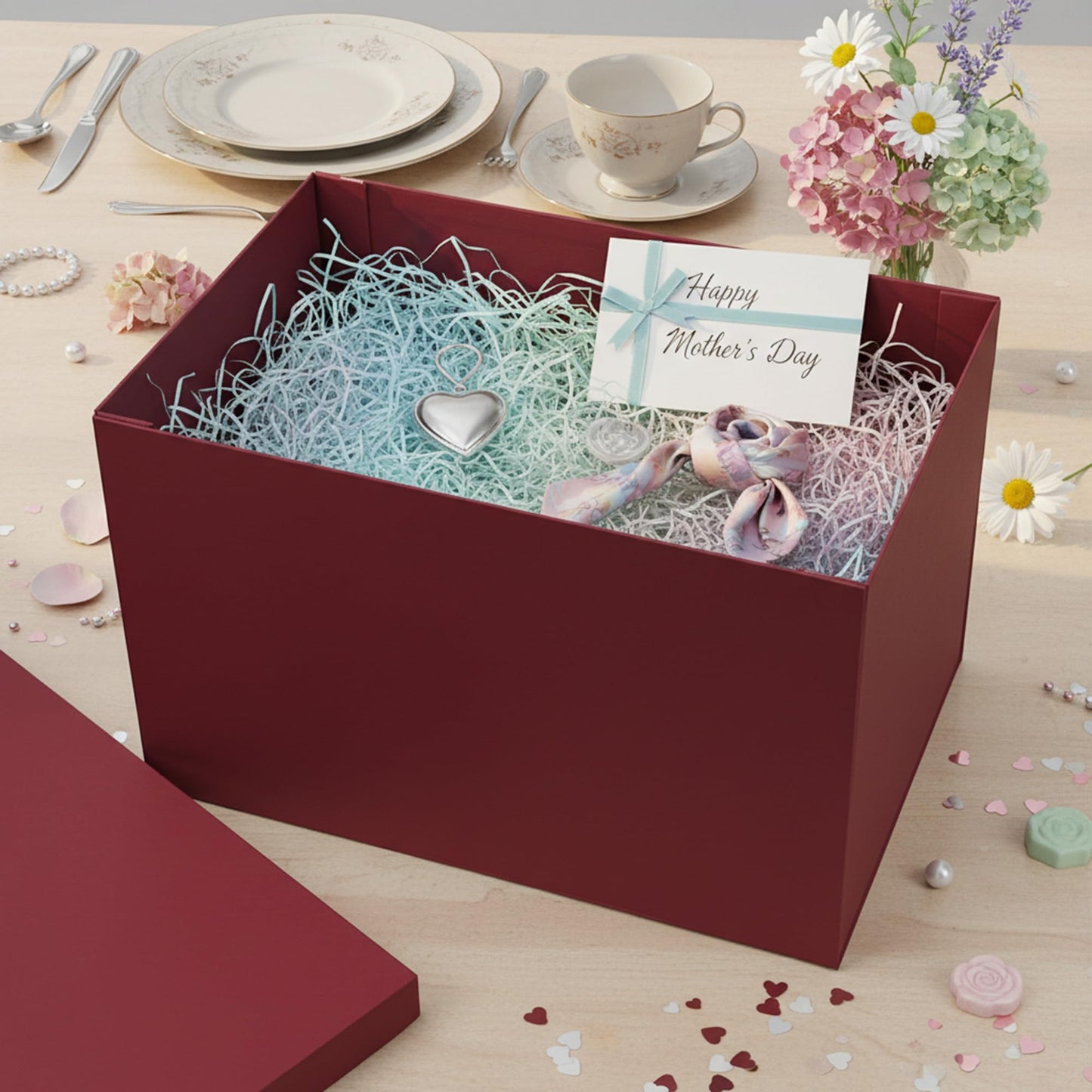 YINUOYOUJIA Extra Large Gift Box,17x11x11 Inches Burgundy Gift Boxes with Lids for Presents,11-inch Deep Gift Box for Wrapping Gifts.Ideal for Birthday,Weddings,Anniversary,Christmas or Business.