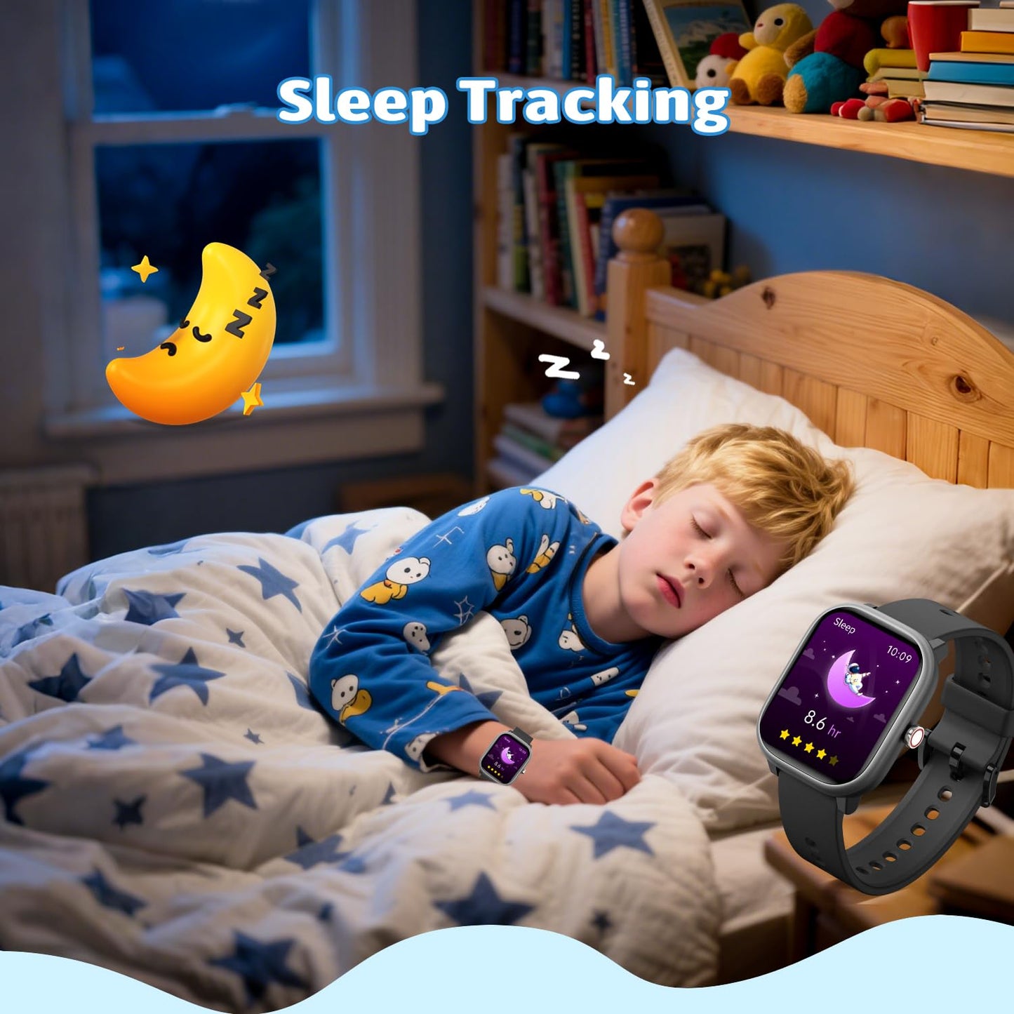 Fikami Smart Watch for Kids Girls Boys No APP/Phone Needed, 1.83" IP68 Waterproof Sport Watch Pedometer, Heart Rate, Sleep Monitor, Step Counter, 12 Puzzle Games for Girls Boys Teens 6-16