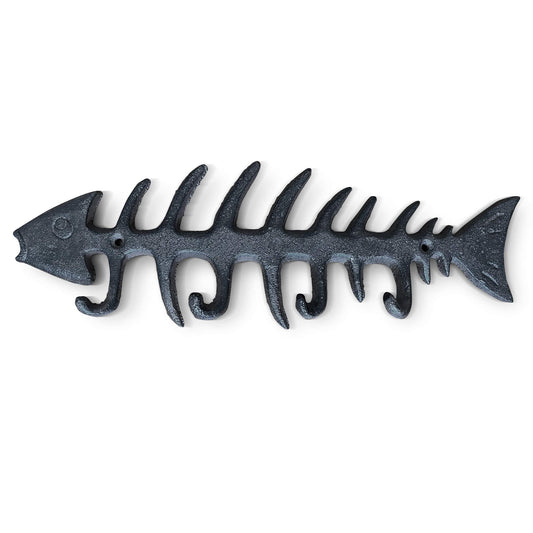 Wallcharmers Large Fish Bone Key, Leash, & Towel Holder | Nautical Home & Wall Decor