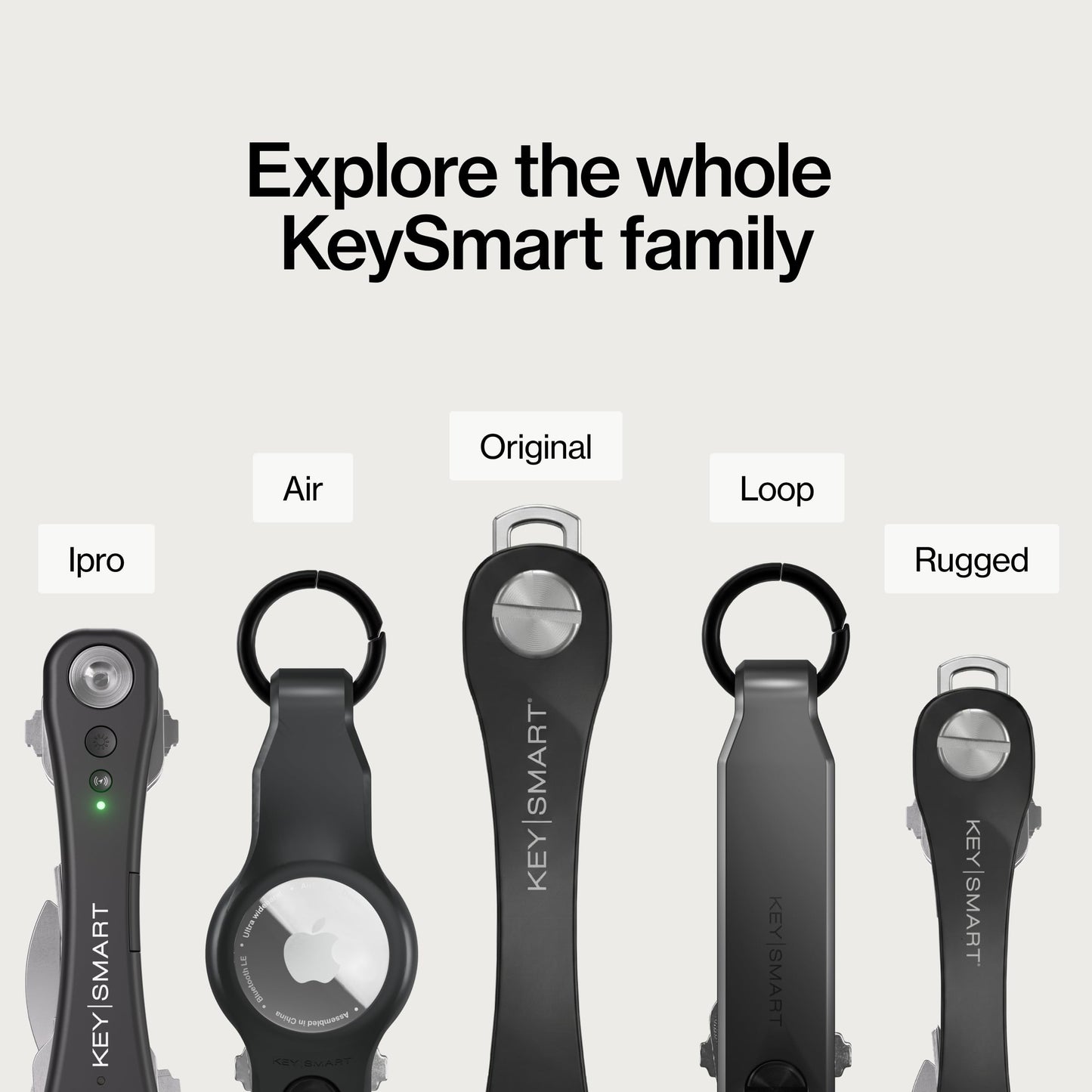 KeySmart Original Key Holder - Compact Key Organizer for Key Chain, Minimalist Clutter-Free EDC Keychains Key Ring, Blue, 14 Keys