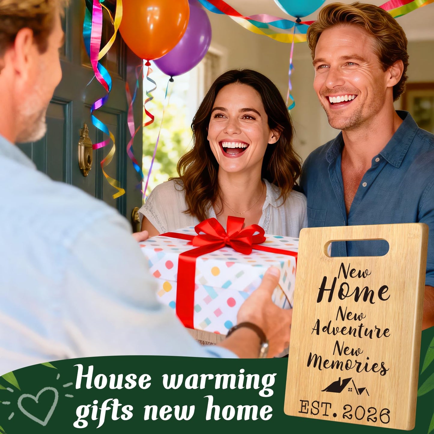 MY-ALVVAYS House Warming Gifts New Home, Perfect House Warming Gifts, New Home Gift Idea for Women Men Homeowner, New Apartment Essentials, New Home New Adventure New Memories 2026 Cutting Board