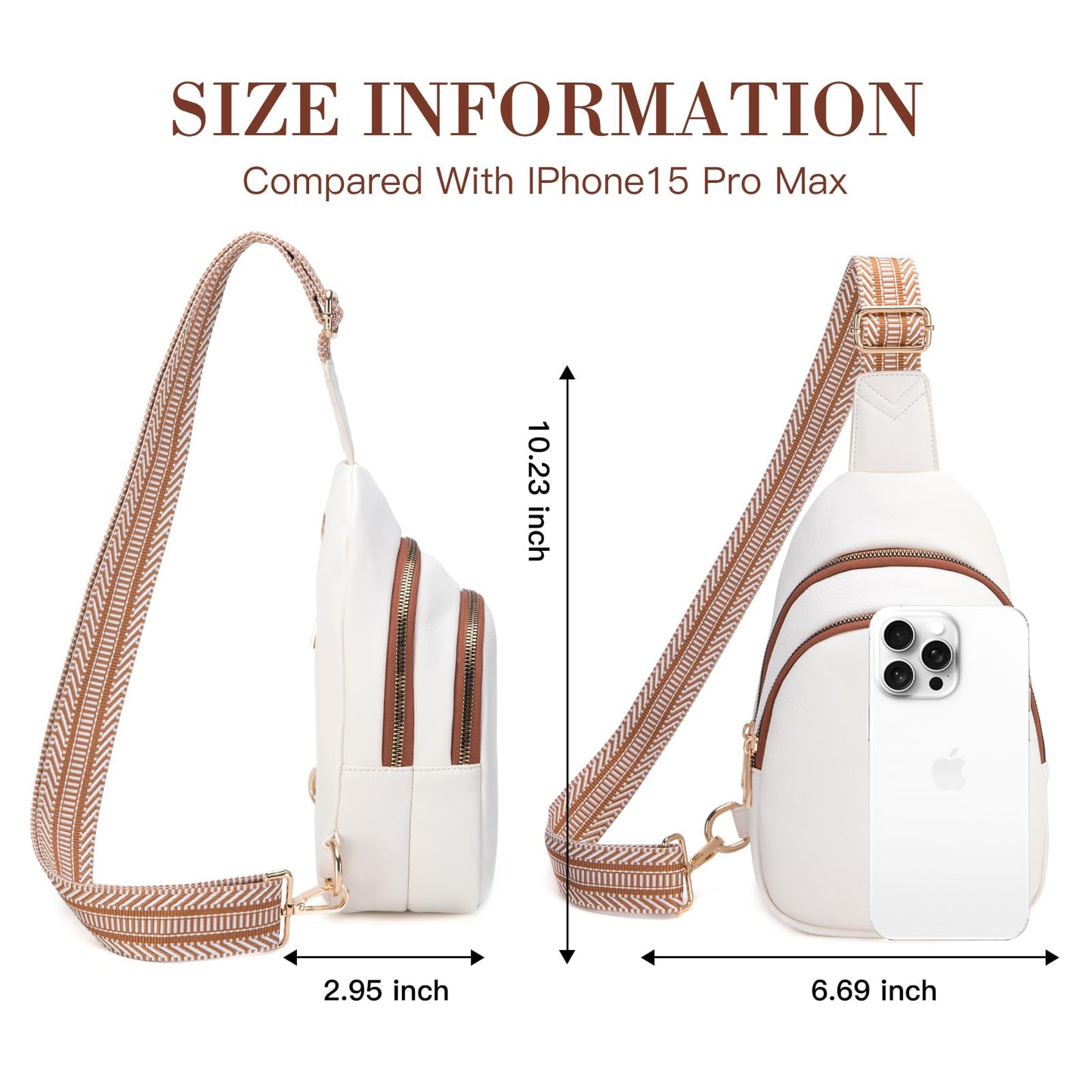 Viverte Personalized Mothers Day Gifts Initial Sling Bag PU Crossbody Bags for Women Mother's Day Birthday Gifts for Women Mom Sister Wife (Beige with Brown-M)