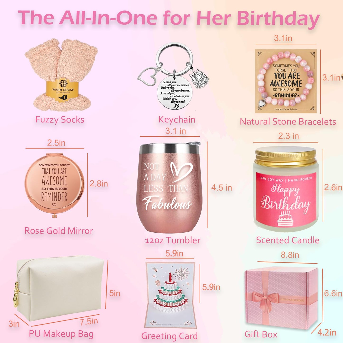 Birthday Gifts for Women Mom from Daughter, Happy Birthday Gifts for Mom Female Sister Daughter Wife Her Girlfriend Bestie, Unique for Women Who Have Everything