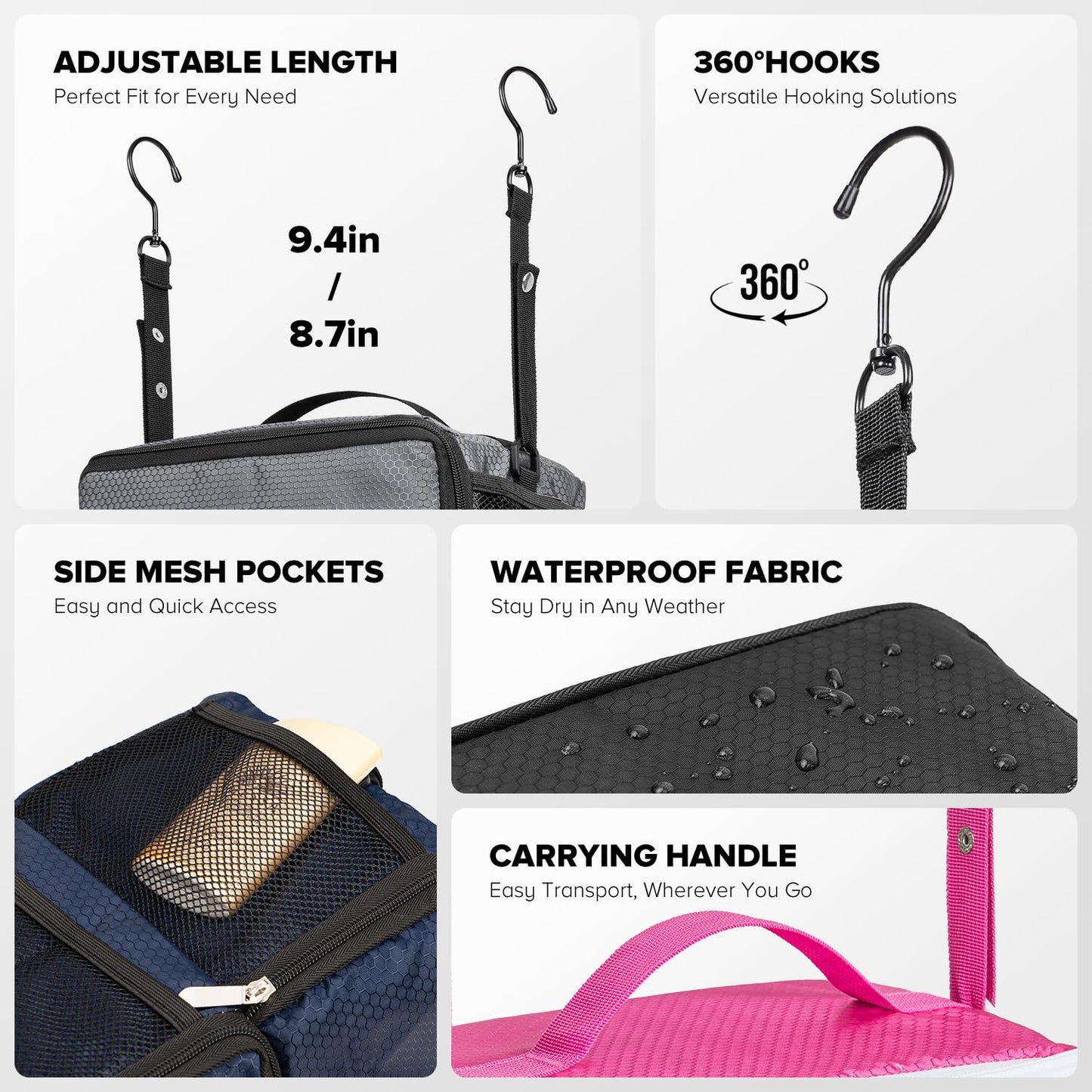 Suitcase Organizer, Travel Luggage Organizer Hanging Shelves Packing Cube Closet/Collapsible Portable Travel Organizer for Carry-on, Small, Black