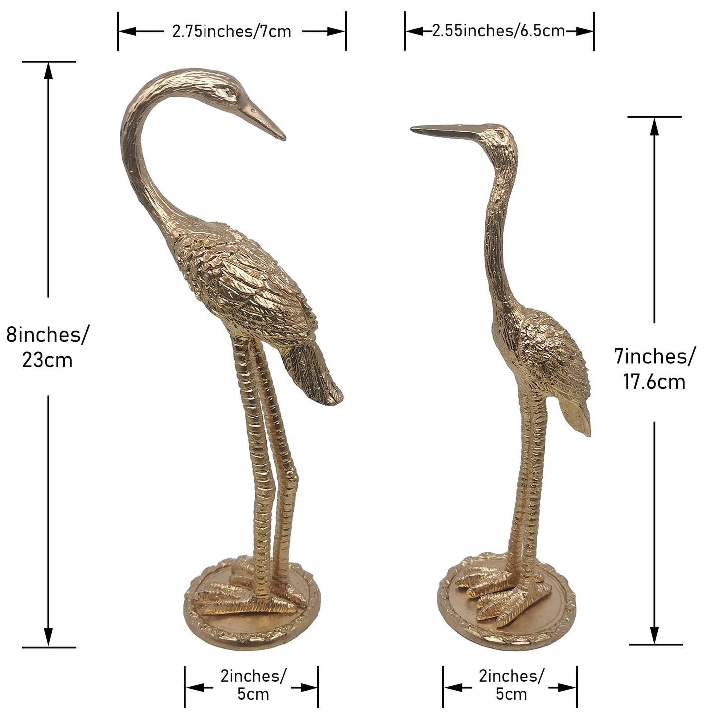 Tricune Metal Crane Ring Holder Stand for Jewelry, Engagement and Wedding Ring Display, Gold Decorative Ornaments Home Decor for Living Room, Bedroom, Desktop, Cabinets