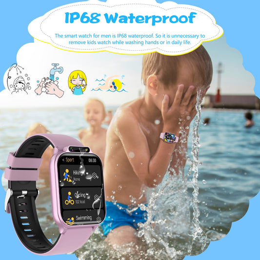 Smart Watch for Kids,1.85" Fitness Tracker with Heart Rate,Sleep Monitor,Built-in AI(Translation/Q&A/Watch Face/Image recognition Smartwatches,NO APP/Phone, Gift for Boys Girls.(Built-in AI, Pink)
