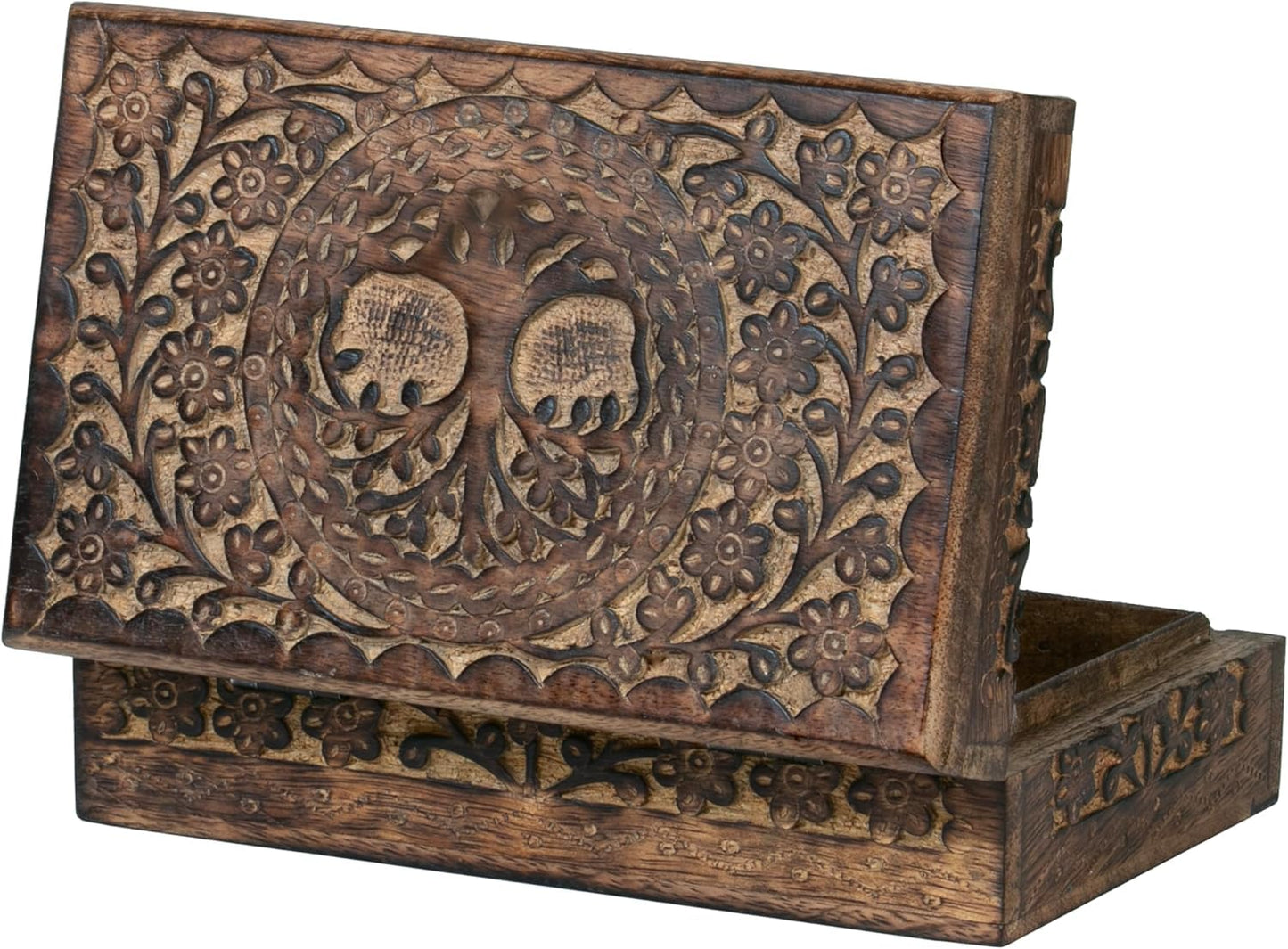 ZYNTIX Wooden Jewelery Box Decorative Box with Life of Tree Carving - Antique Design for Sister Birthday Gifts, Jewelry Organizer Gifts For Women Birthday Unique, wooden Handmade love Gift (Antique)