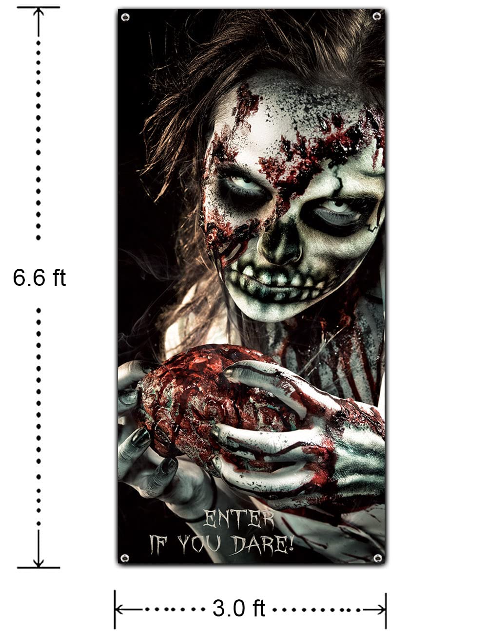 Terrible Halloween Party Door Cover Banner - Scary Horror Party Decoration Supplies for Front Door, Wall, Window & Haunted House