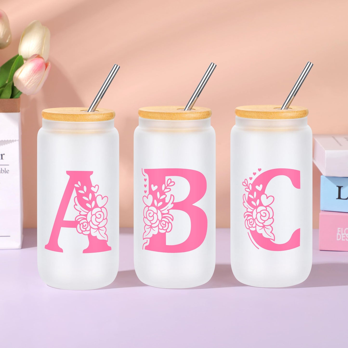 JSENGIFT Teen Girl Gifts Trendy Stuff, Easter Birthday Gifts for Teen Girls Personalized Monogrammed Pink Gifts for Women Initial H Christmas Valentines Day Ideas Present