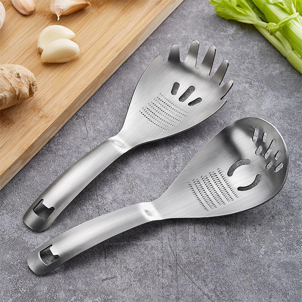Multipurpose Grinding Spoon, 1/2PCS 5-In-1 Stainless Steel Slotted Spoon Cooking Grater Masher Spoons for Home Kitchen