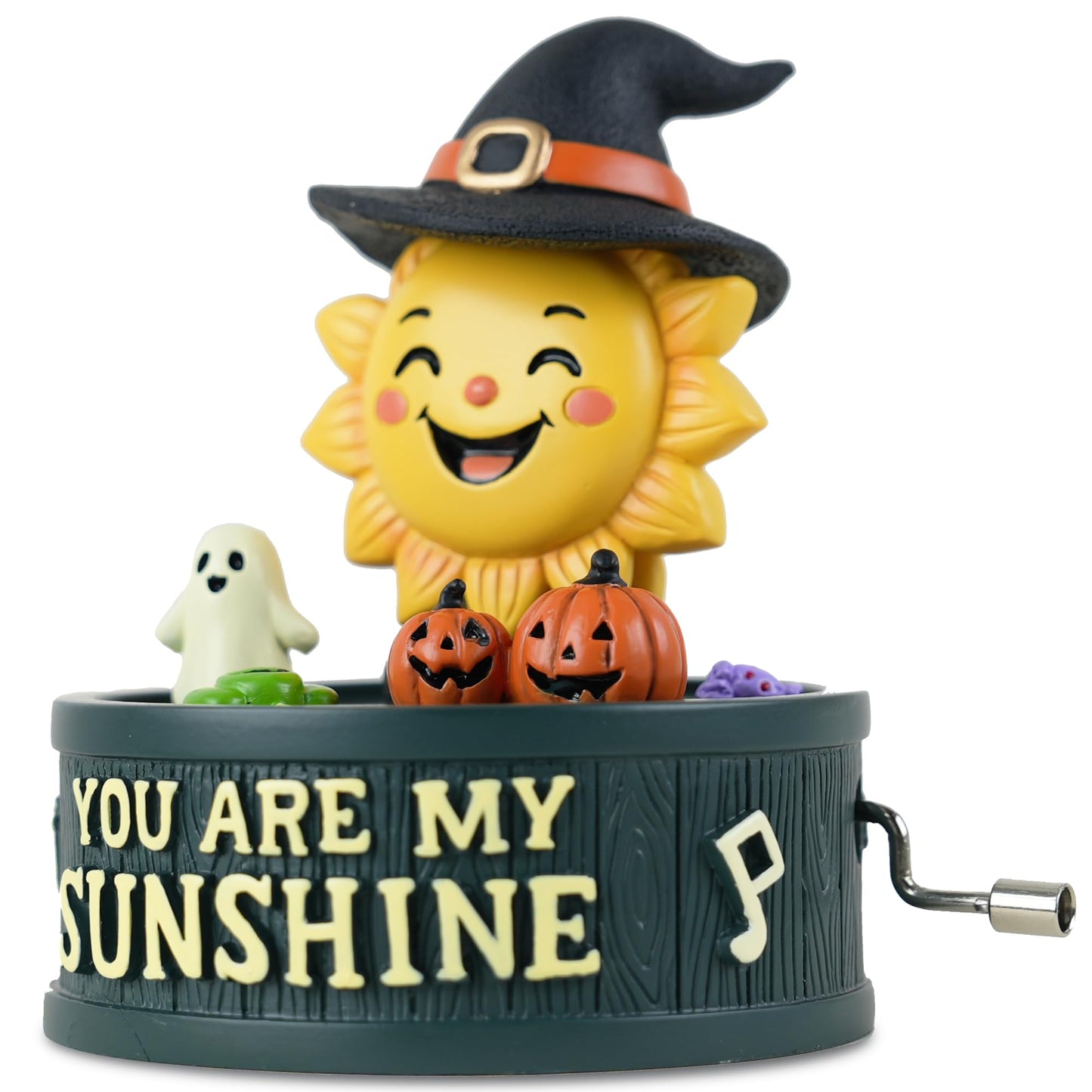 You are My Sunshine Halloween Music Box – Hand-Crank Resin Figurine, Cute Sunflower Pumpkin Theme Gift for Her, Kids & Home Décor, Seasonal Yet Timeless Keepsake