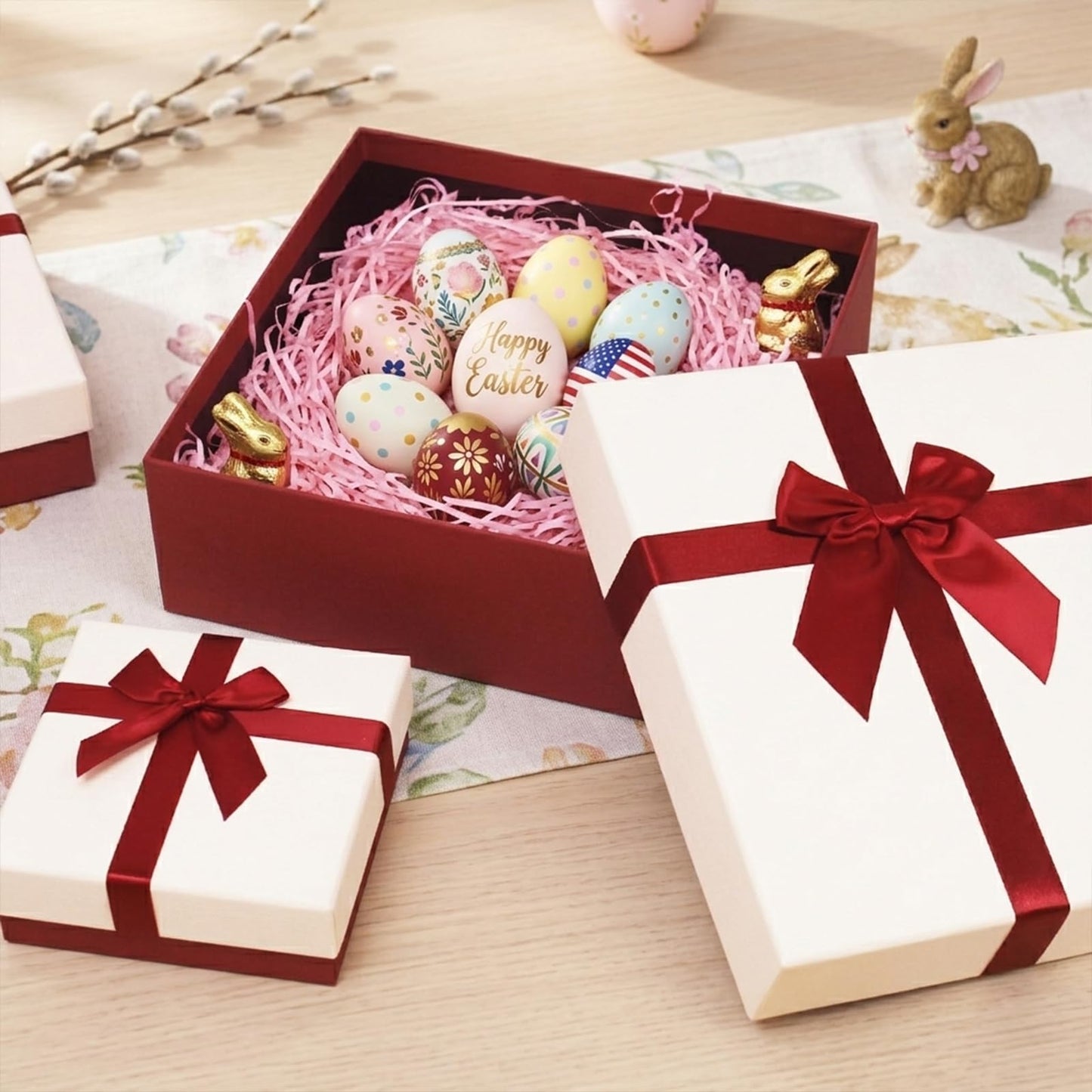 Eerbaier Gift Boxes with Lids for Presents, Set of 4 Gift Boxes for Presents, Luxury Gift Wrap Boxes, Decorative Present Boxes for All Gift Giving Occasions