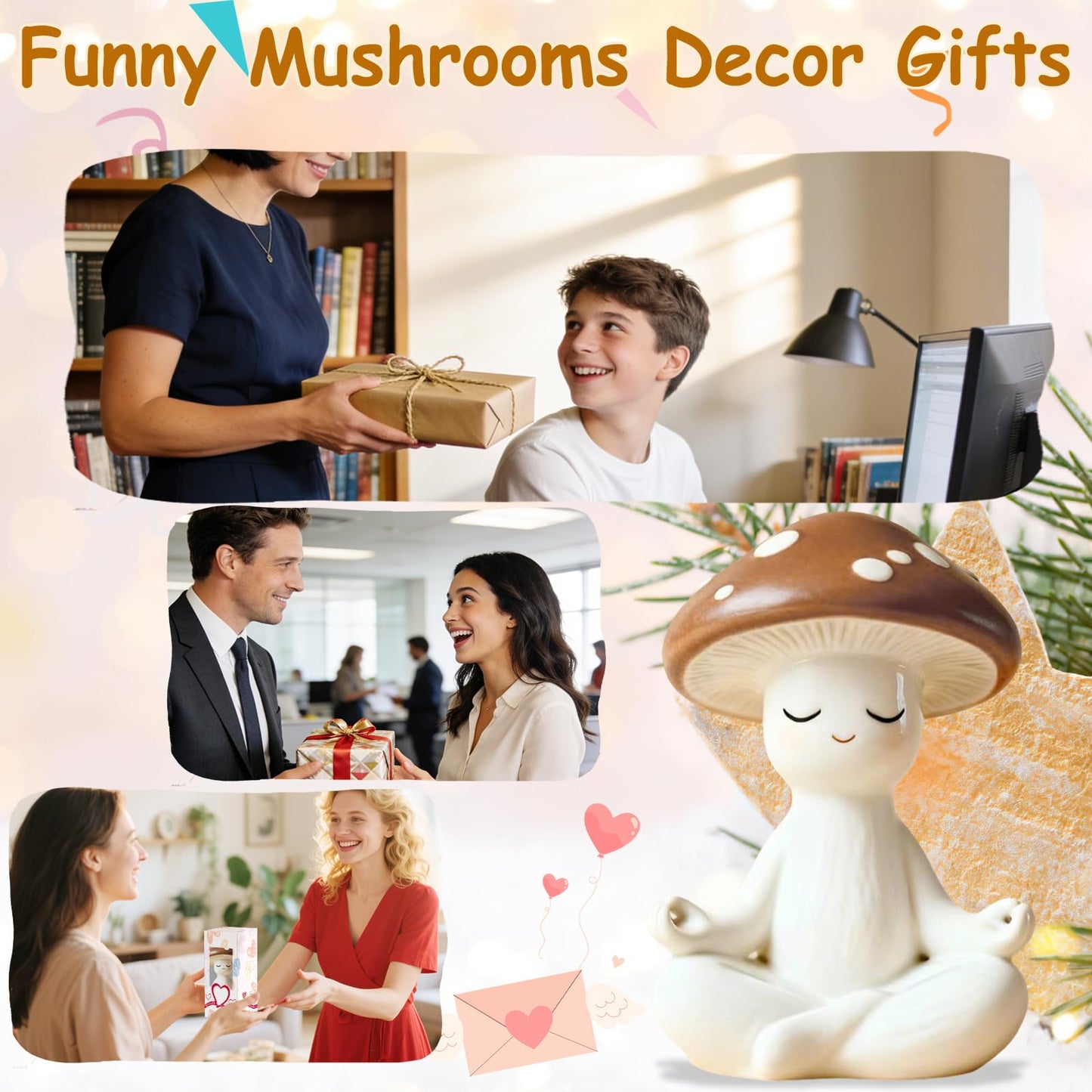 Mushroom Room Decor Home Decor Gifts for Men Women Her Him Office Farmhouse Garden Whimsical Decor Funny Birthday Unique Relaxation Stress Relief Gardening Plant Cute Gifts for Women Mom Wife Coworker