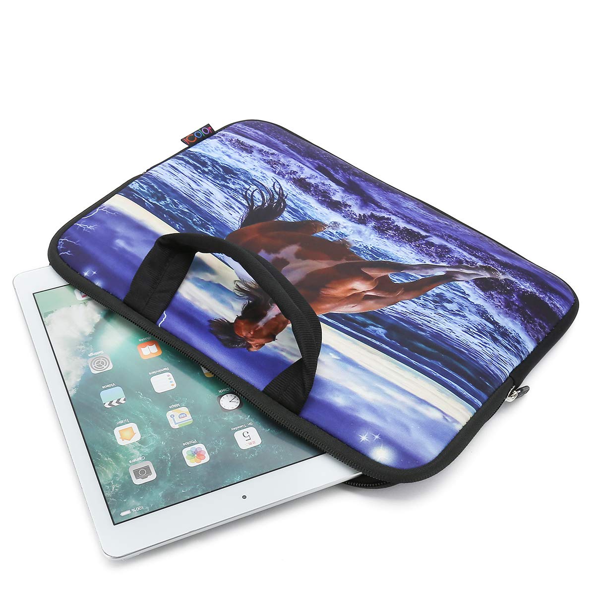 iColor 11 11.6 12 12.1 12.5 inch Laptop Carrying Bag Chromebook Case Notebook Ultrabook Bag Tablet Travel Cover Neoprene Sleeve for Apple MacBook Air Samsung Google Acer HP DELL Lenovo Asus Horse