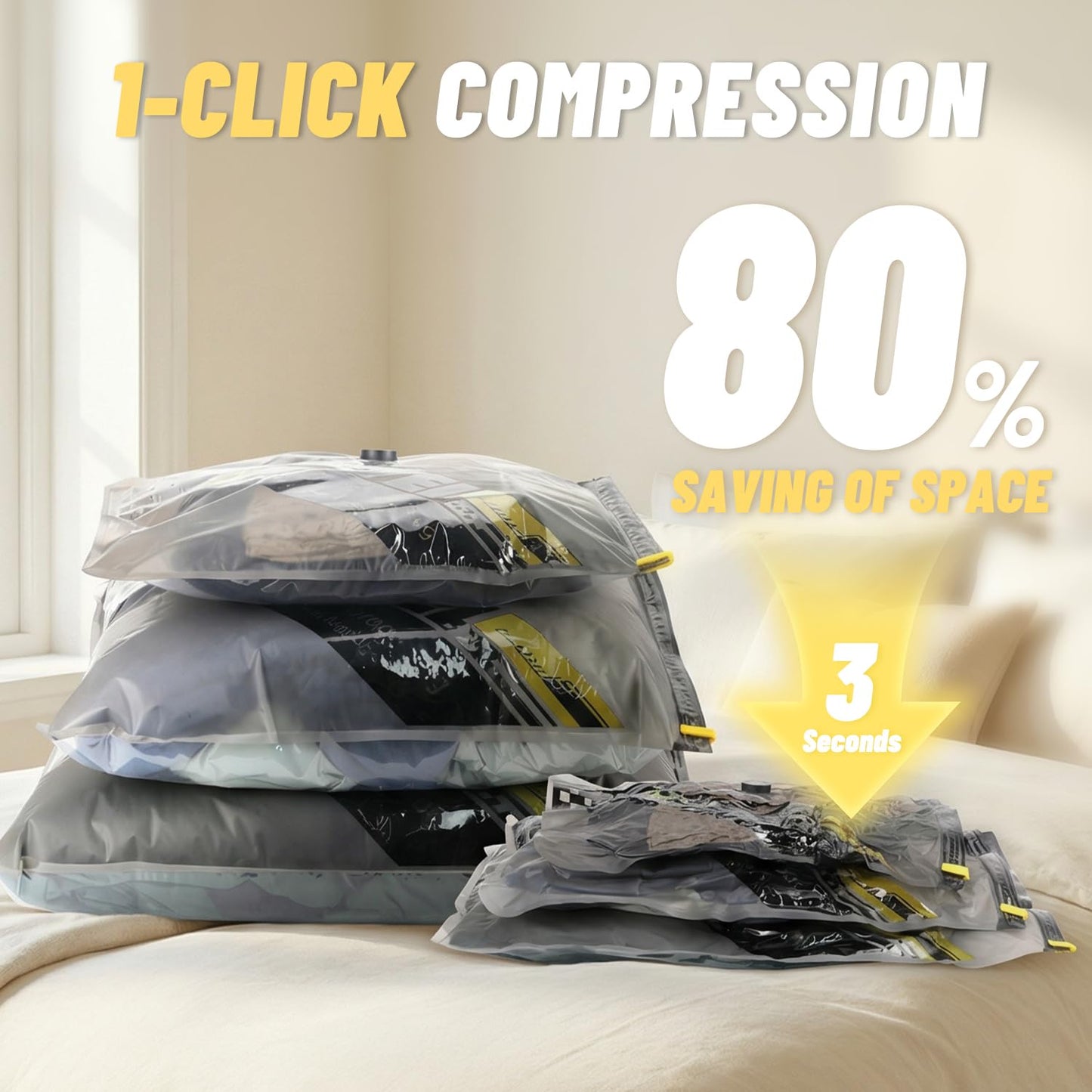 WellMall Cordless Vacuum Bags for travel - 18 Pack Rechargeable Wireless Vacuum Seal Bags for Clothing Travel, Space Saver vacuum storage bags with pump for Clothes, Blankets & Luggage Organization