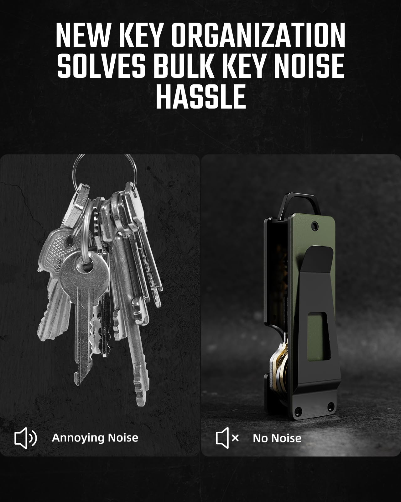 MINBERAND Key Organizer Compact Key Holder Metal Key Chain Minimalist key case key holder for keychain Secures 1-5 Keys