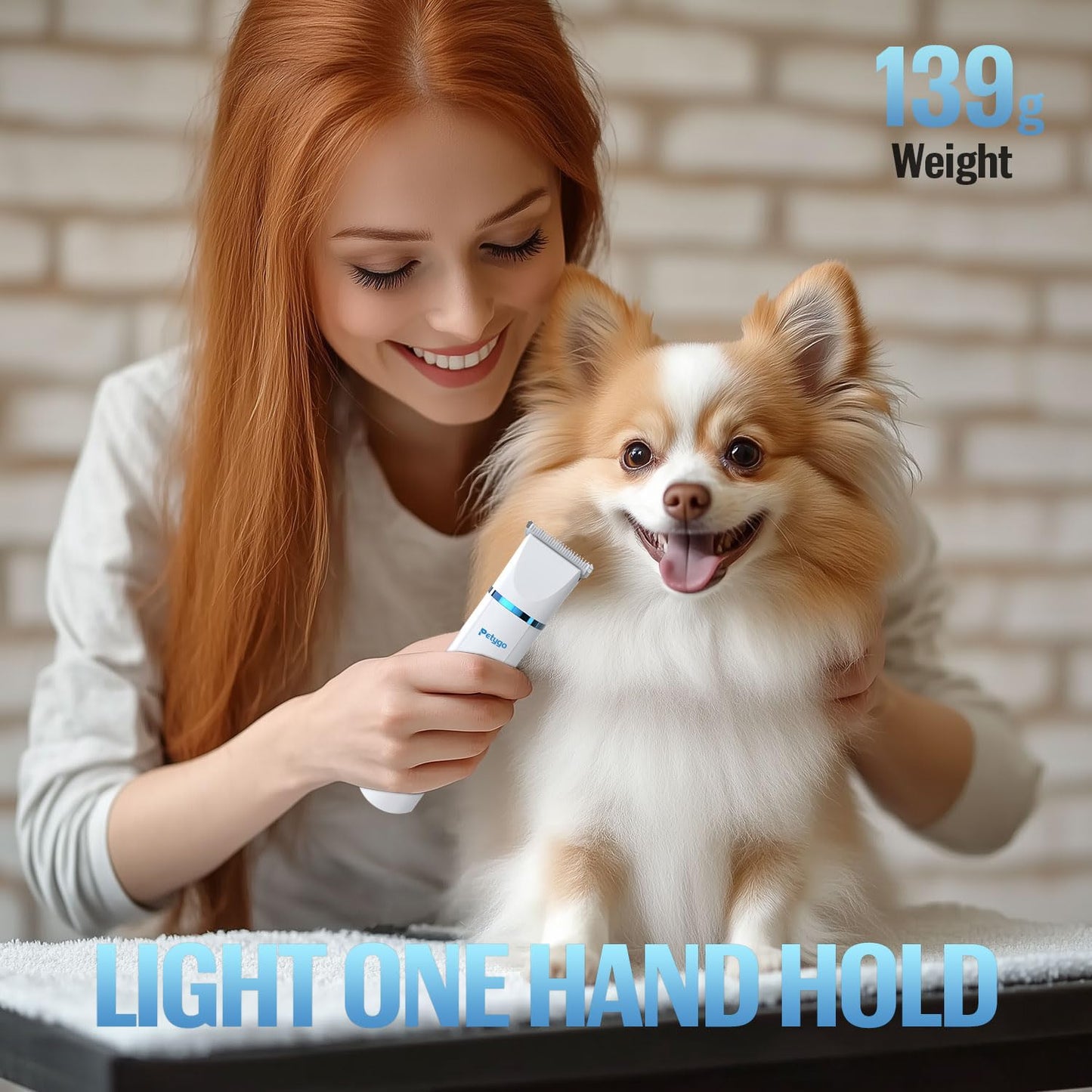 PETYGO 2-in-1 Dog & Cat Grooming Kit - Rechargeable Cordless Pet Hair Clippers with Nail Grinder & Paw Trimmer & 4 Guide Combs, Low Noise Dog Clippers for Grooming Small Medium Pets