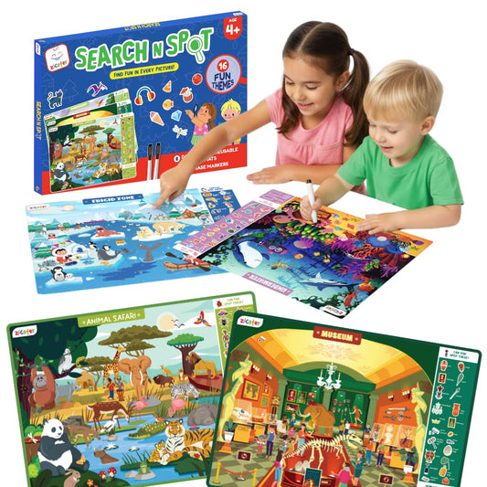 Zicster Preschool Learning Activity - Search N Spot Educational Game, Perfect for Kids, Toddlers Who Love Toys, Art and Craft Activities, Gifts for Girls and Boys Ages 4+