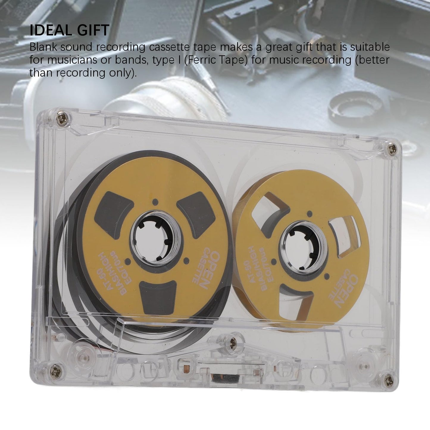 Reel to Reel Blank Cassette Tape, Normal Bias 50 Minutes Recording Tape, for Music Recording (Gold)