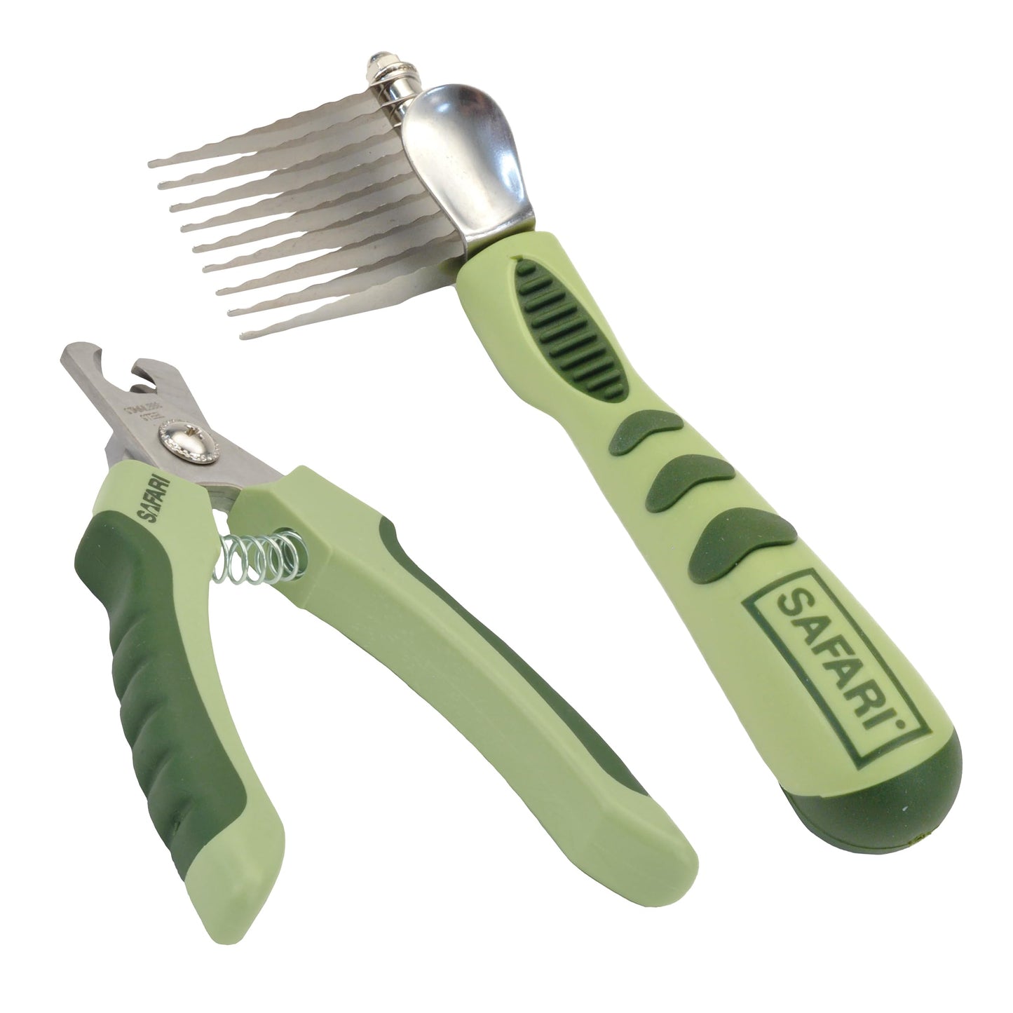 Coastal Pet Safari Dog De-Matting Comb & Professional Dog Nail Trimmer - Comb & Brush for Dogs with Medium to Long Hair & Dog Nail Clippers for Grooming - Bundle