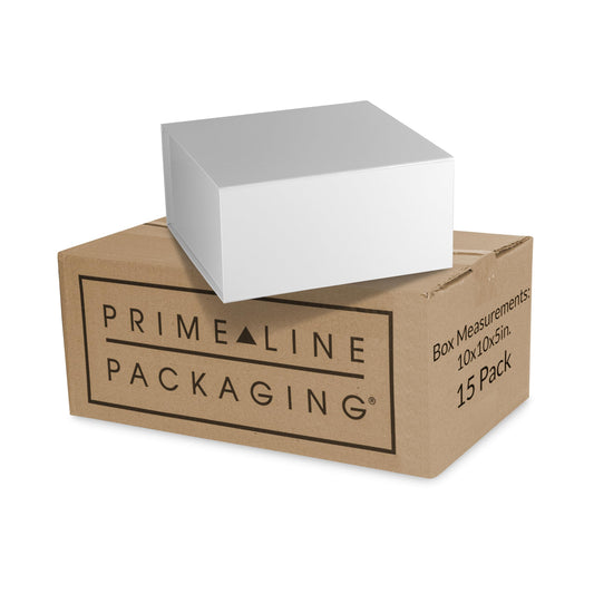 Prime Line Packaging Christmas Gift Boxes, Collapsible Holiday Gift Box Medium with Magnetic Lid for Holidays, Birthdays, Weddings, All Occasions, Bulk, 10x10x5, 15 Pack