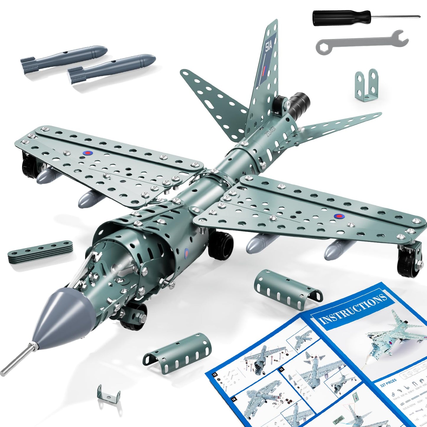 MSKOLER Building Toys Model Airplane Kits for Boys 8-12, Project Building Toys for Kids, Educational Assembly Science Kit, Airplane Toy, Birthday Gifts for Teenagers Boys Ages 8 9 10 11 12
