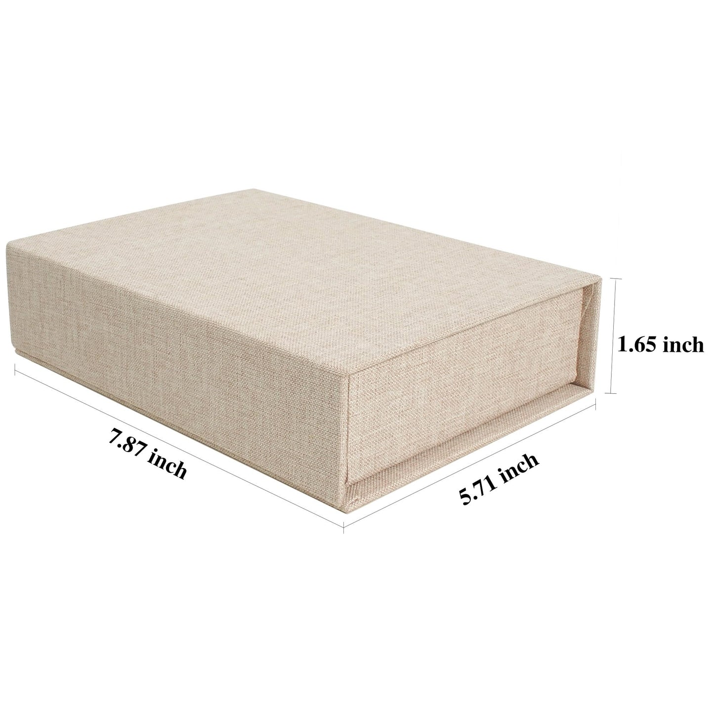 Hiwhy Photo Storage Box 5x7, Linen Photo Box, Memory Box Perfect to Store Your Photo, Pictures, Certificates, Scrapbooking Supplies, Keepsakes and Jewelry Beige