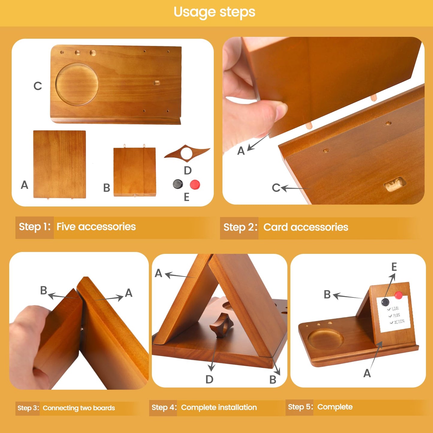 Wood Desktop Book Stand for Reading Rest Birthday and Mothers Day Gifts, Book Page Holder Thumb Bookmark,Magnet Couple Photo or Note, Book Accessories, Triangle Book Nook with Cup for Book Lovers