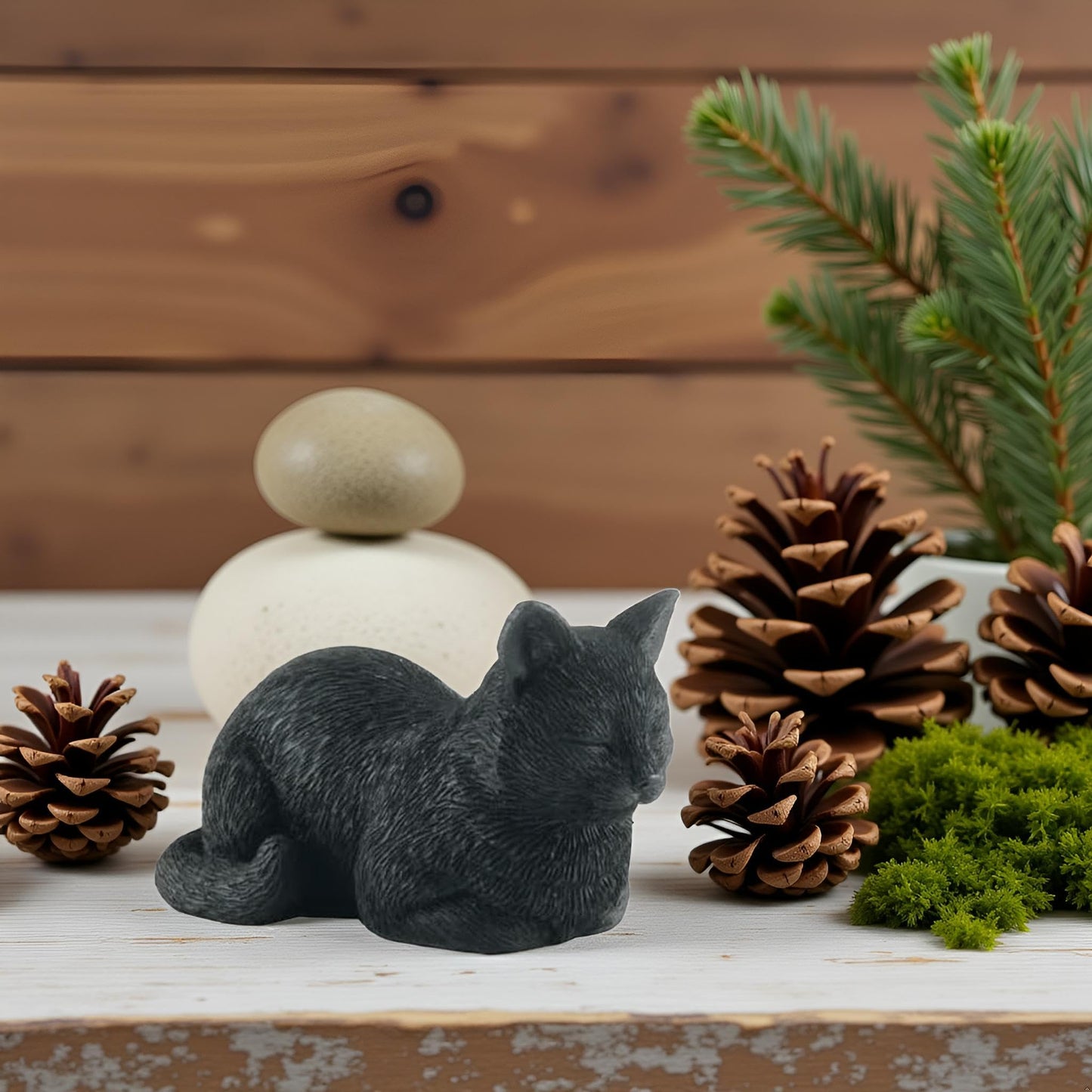 JFSM INC. 3.5" Black Cat Sleeping Figurine - Gifts for Cat Lovers, Holiday Stocking Stuffer, Cat Lover Gifts, Cat Decor for Cat Lovers, Pet Bereavement and Home Office Decor