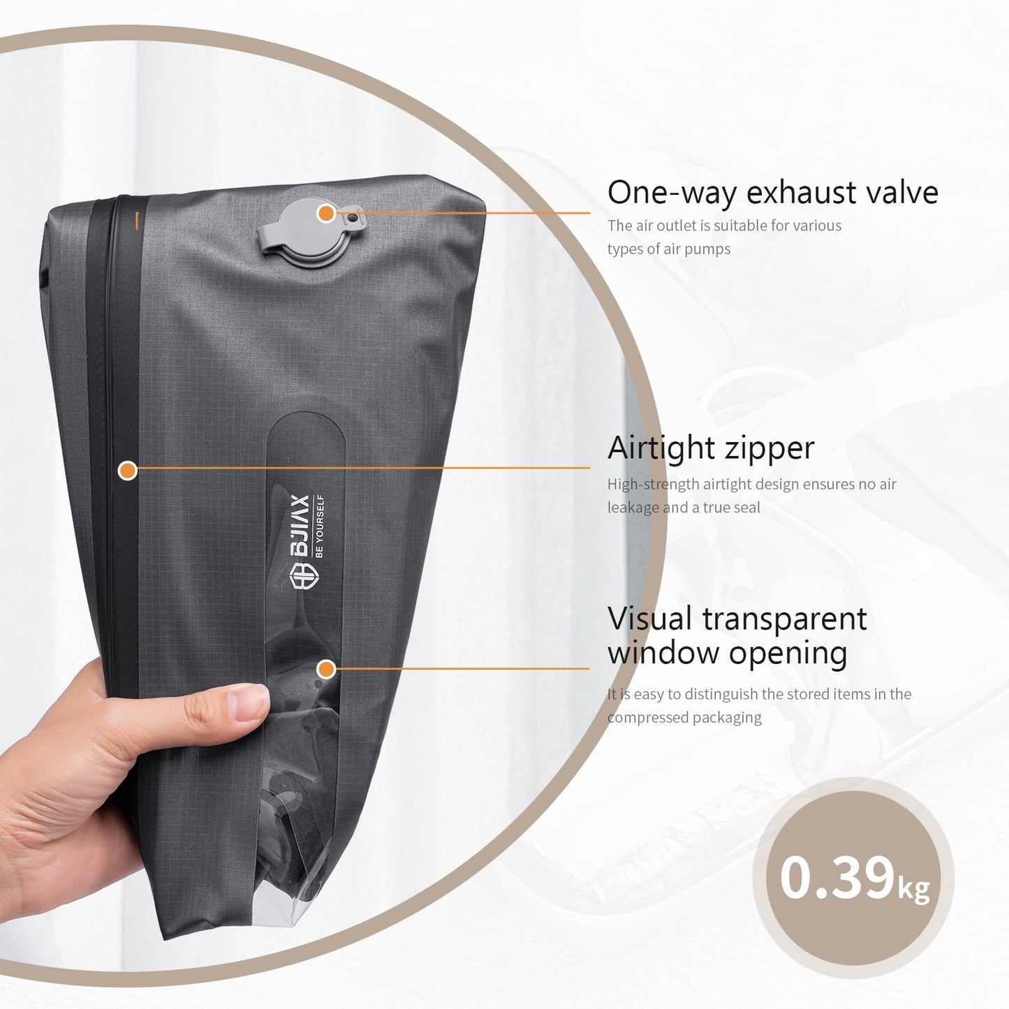 Vacuum Bags for Travel with Pump,Reusable Compression Packing Cubes to Save Space for Luggage and Backpack with IP68 Waterproof,Vacuum Seal Bags for Clothing travel（2packbag with Pump)
