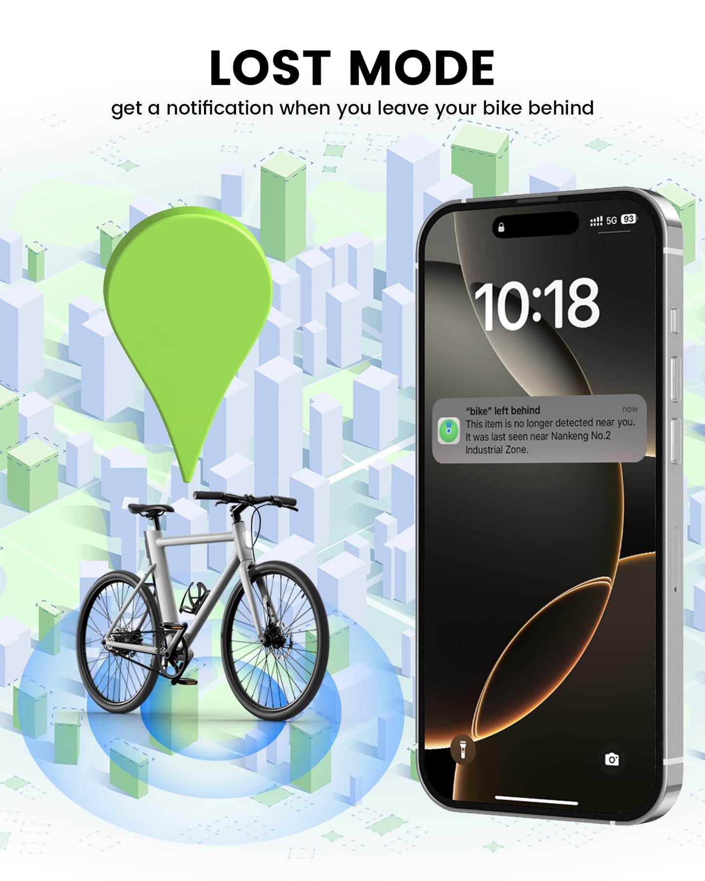 Ravemen Bike Tracker Compatible with Apple Find My, Rechargeable Anti-Theft GPS Tracker for Bikes, 8-Month Power Life Bicycle Finder Location Accessories Hidden Under Bottle Holder (iOS Only)