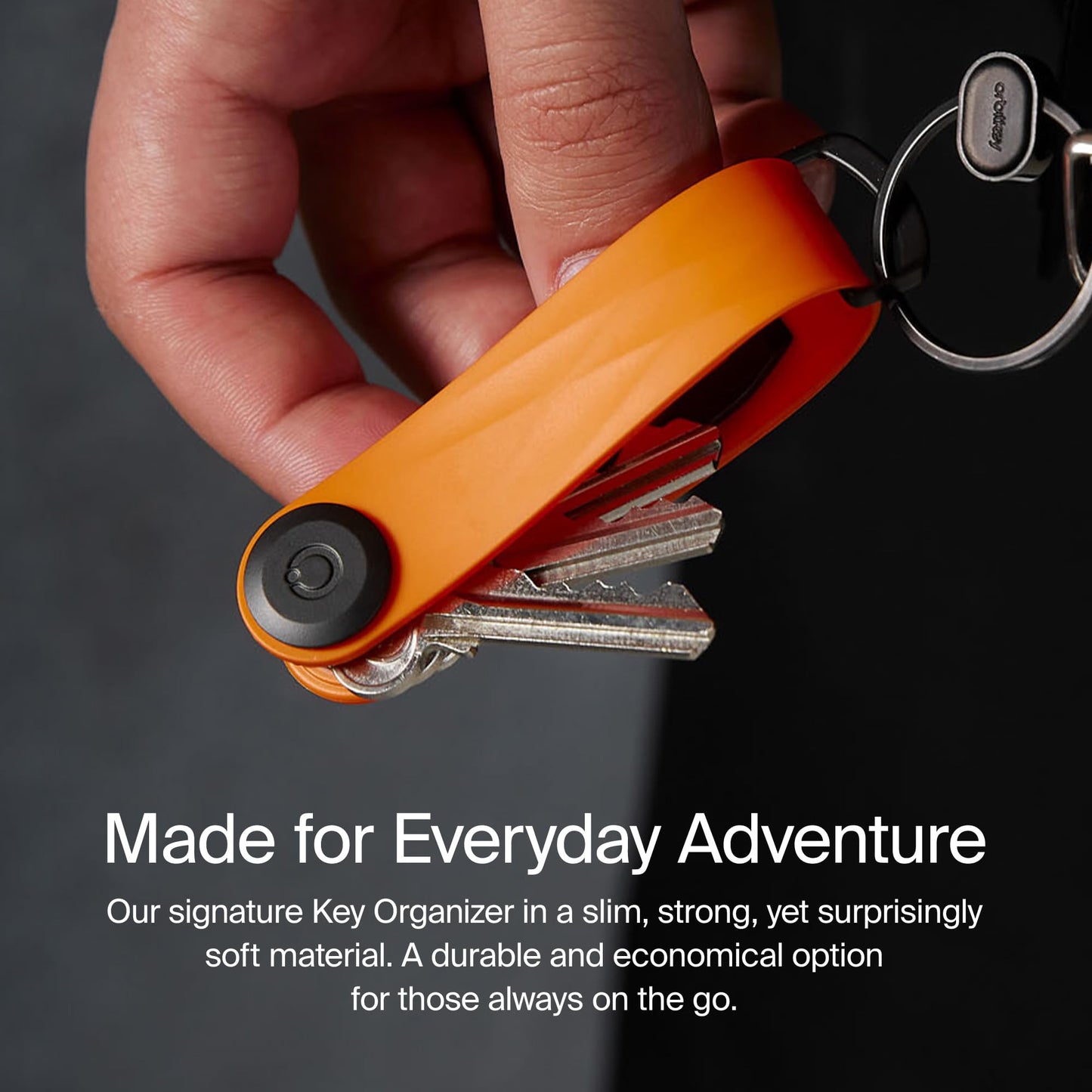 Orbitkey Active Key Organizer Lite – Durable Holder with Elastic Polymer Band, Carabiner Ring & Secure Locking Mechanism – Slim Pocket-Friendly Keychain for Everyday Carry & Travel (Dusty Pink)
