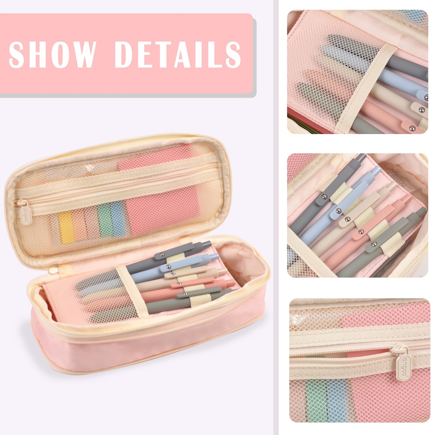 Aesthetic School Supplies with Pencil Pouch - 27Pcs Cute College Essentials Set, Big Capacity Pen Case, Pastel Highlighters, Bible Study Journaling Stationary, Annotation Kit Stuff Gift for Girls Teen