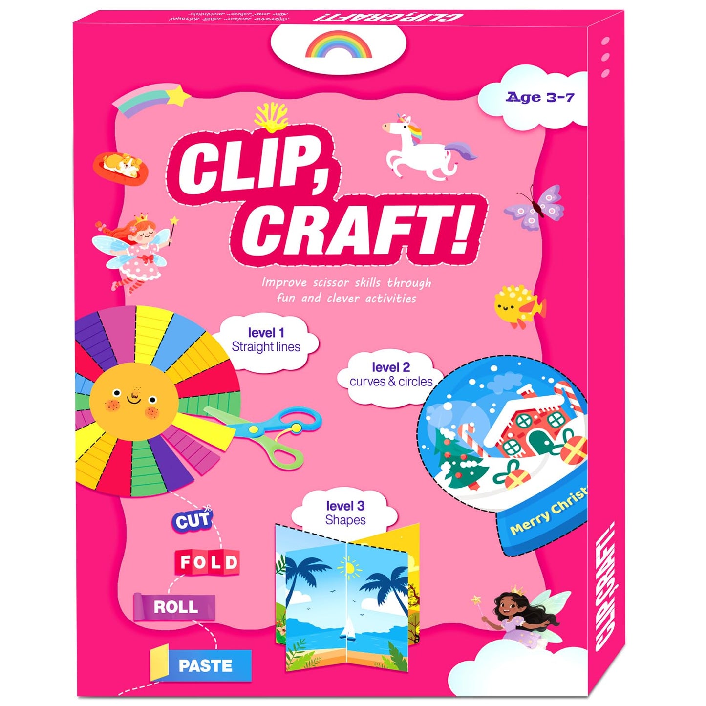 Toddler Scissor Skills Activity Book, Art Supplies and Crafts for Kids 4-6, Fine Motor Toys Game, 2 Safety Scissors, Easter Christmas Birthday Gifts for Kids Little Boys Girls, Preschool Snip Learning