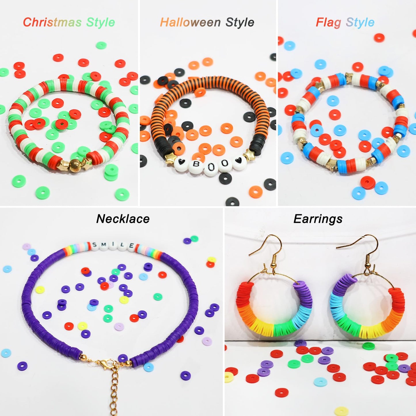 Redtwo 28000 Pcs Clay Beads Bracelet Making Kit, 192 Colors 9 Boxes Flat Polymer Heishi Beads Set for Friendship Jewelry Making with Pendant Charms Crafts Gifts for Girls Ages 6-12 Kids Adults