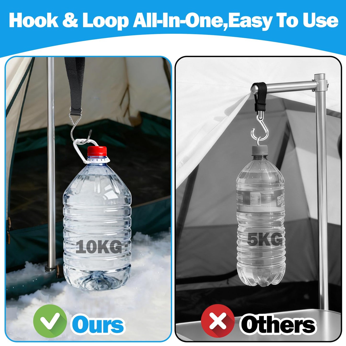 Vodolo 14PCS Ice Fishing Shelter Tent Hooks with Storage Box,Heavy Duty Ice Fishing Accessories and Equipment Gifts Must Haves for House Outdoor Camping Hunting
