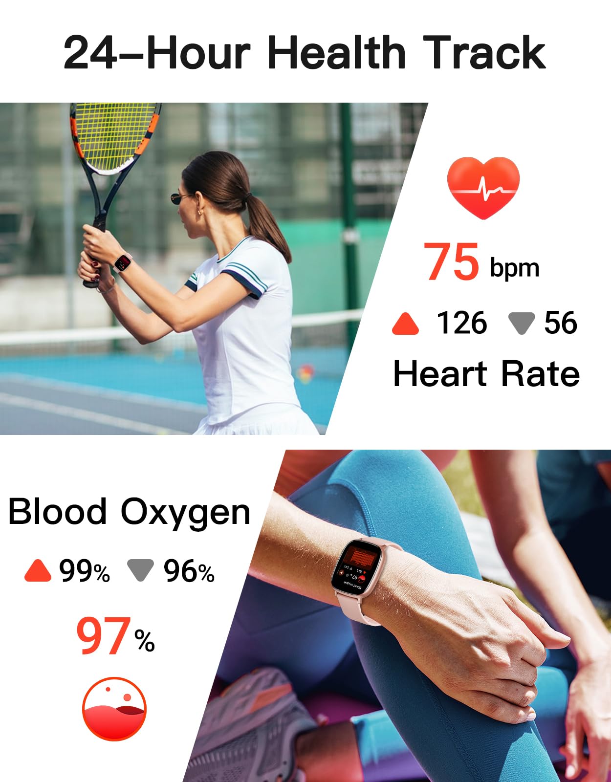HUAKUA Smart Watches for Women with GPS Built-in, Answer/Make Calls, 1.95" Smartwatch for iPhone/Android Phones, Fitness Watch with Heart Rate/Sleep Monitor 100+ Sports Modes IP68 Waterproof (Pink)