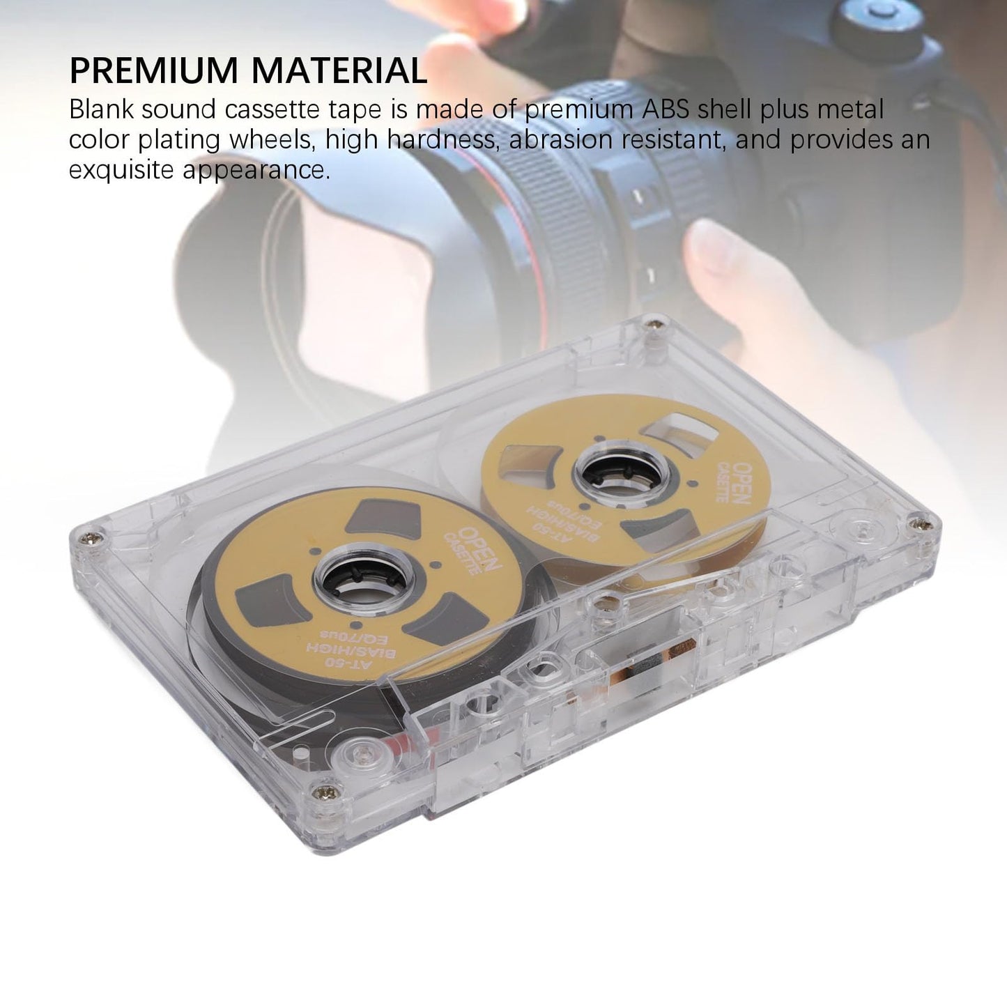 Reel to Reel Blank Cassette Tape, Normal Bias 50 Minutes Recording Tape, for Music Recording (Gold)